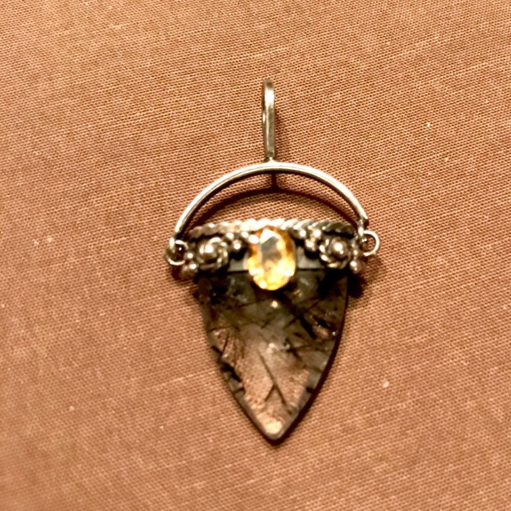 🖤 Handmade Sterling .925 Rutilated Quartz/Citrine